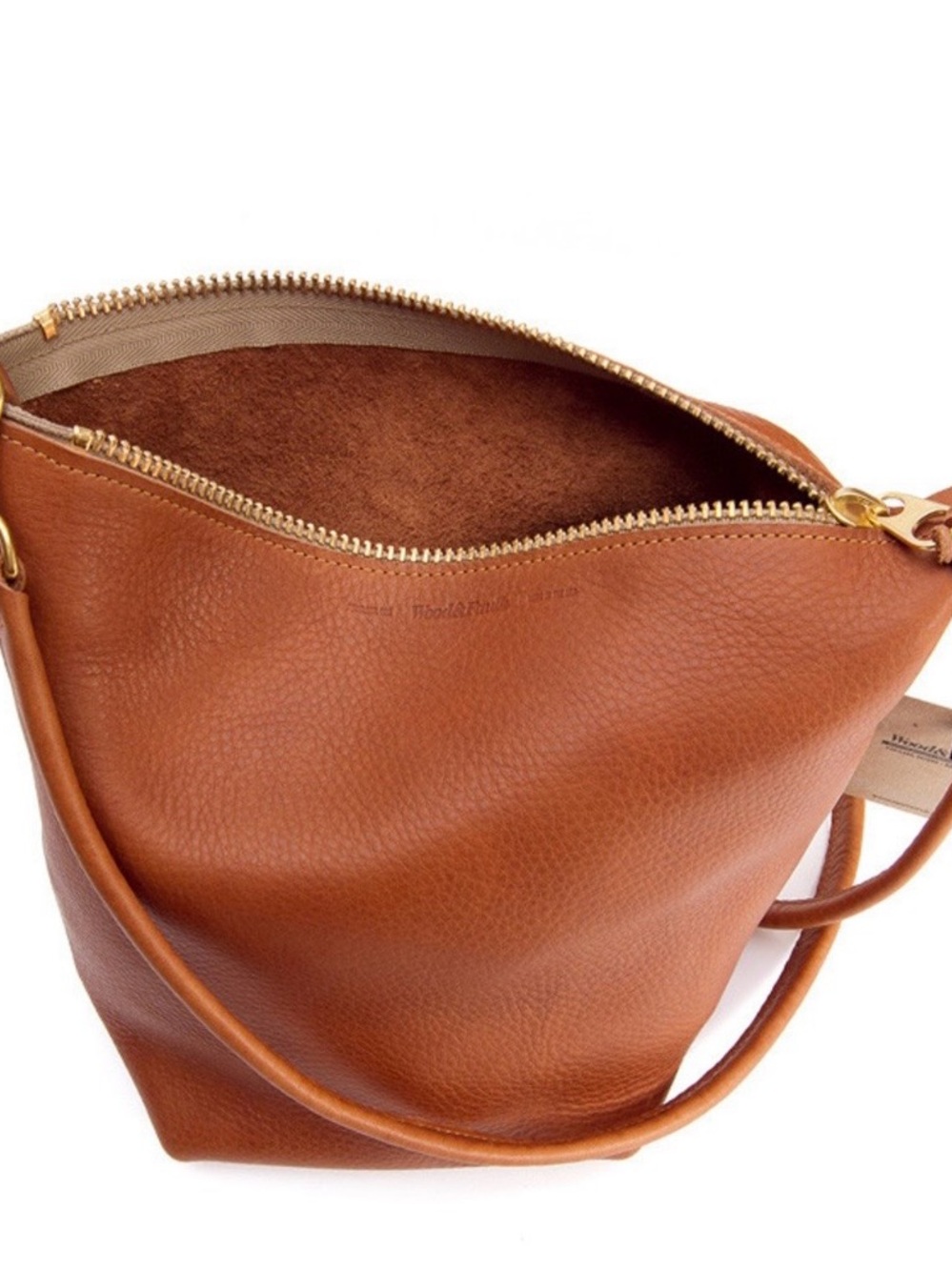 Leather Bucket Bag in Cognac - Classic Women's Shoulder Tote